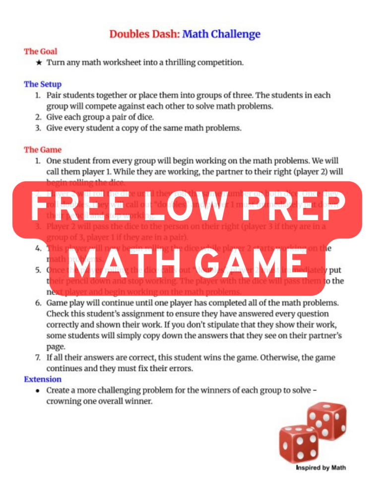 X Dash Math Doubles Dash Game - Inspired By Math